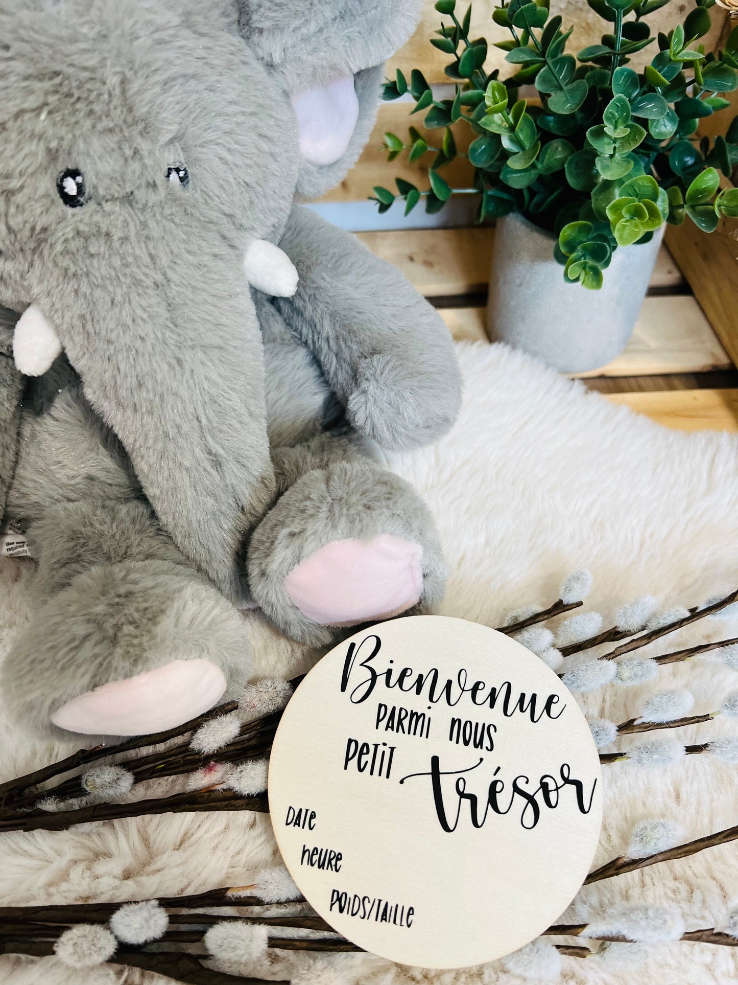 Pastille de naissance « Bienvenue petit trésor »